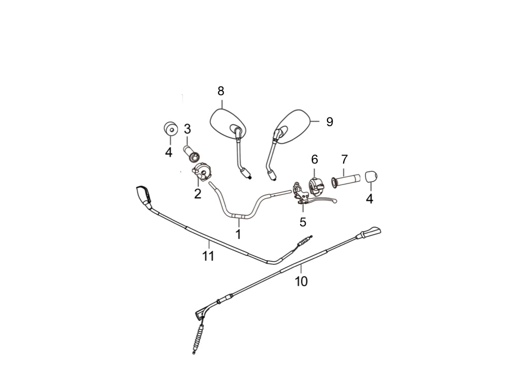 STEERING BAR & SWITCH & MIRROR